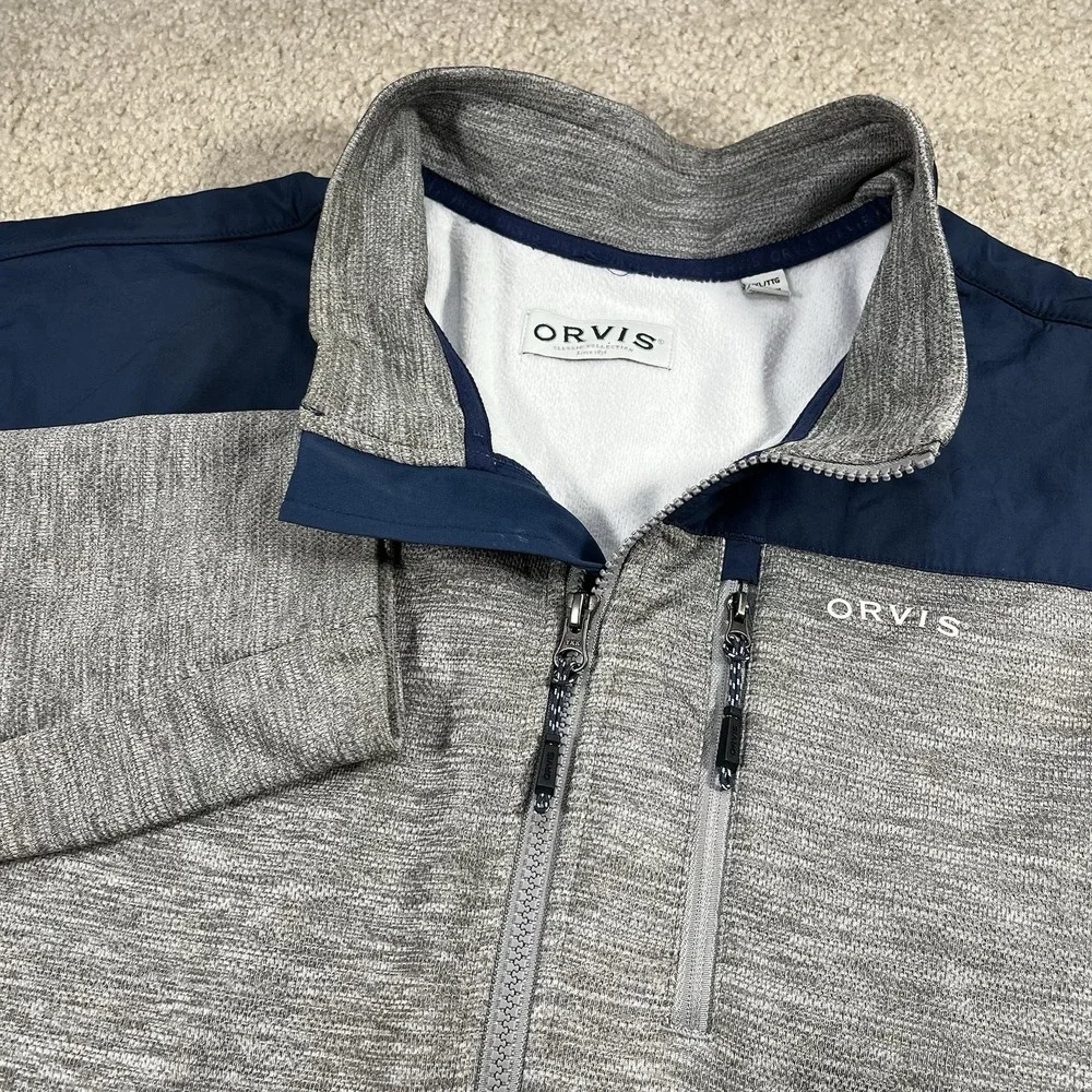 Orvis Classic Collection Full Zip Jacket Men's Size 2XL Gray Long Sleeve Jacket